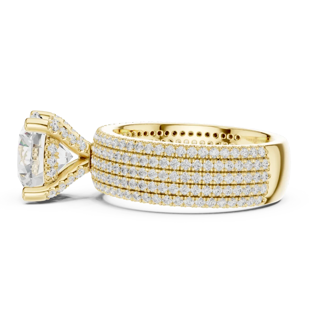 Luminary Round Brilliant Pavé-Set Multi-Row Solitaire Ring - Image 4