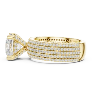 Luminary Round Brilliant Pavé-Set Multi-Row Solitaire Ring - Image 4