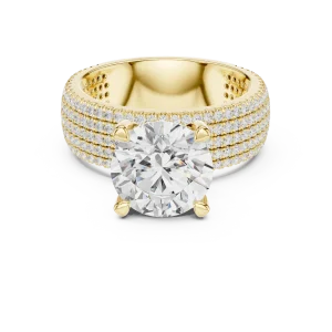 Luminary Round Brilliant Pavé-Set Multi-Row Solitaire Ring - Image 2