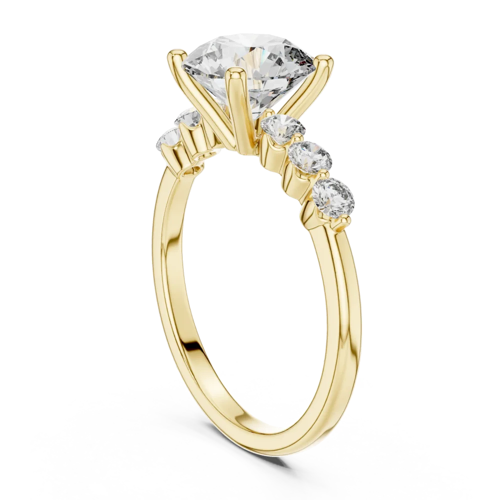 Luminary Round Brilliant Pavé-Set Solitaire Engagement Ring - Image 3