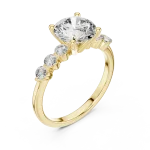 Luminary Round Brilliant Pavé-Set Solitaire Engagement Ring