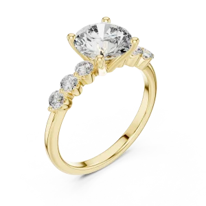 Luminary Round Brilliant Pavé-Set Solitaire Engagement Ring