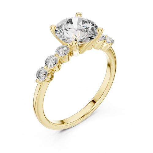 Luminary Round Brilliant Pavé-Set Solitaire Engagement Ring