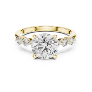 Luminary Round Brilliant Pavé-Set Solitaire Engagement Ring - Image 2