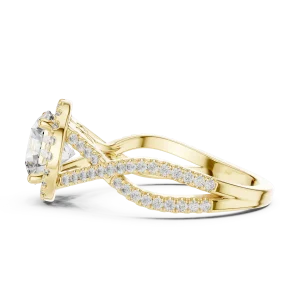 Luminary Round Brilliant Pavé-Set Twisted Solitaire Ring - Image 4