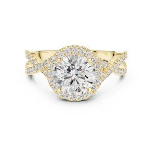 Luminary Round Brilliant Pavé-Set Twisted Solitaire Ring - Image 2