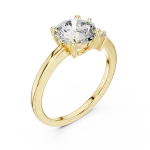 Ethereal Round Brilliant and Marquise Cluster Solitaire Ring
