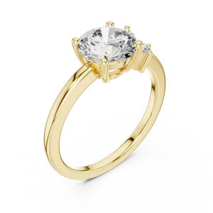 Ethereal Round Brilliant and Marquise Cluster Solitaire Ring