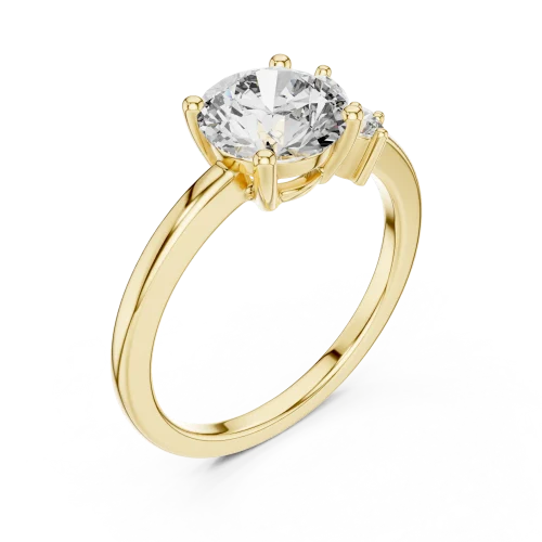 Ethereal Round Brilliant and Marquise Cluster Solitaire Ring