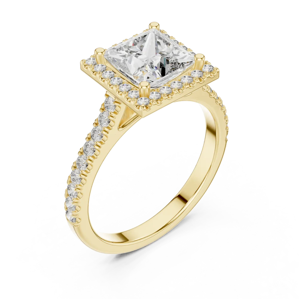 Discover the radiant brilliance of this princess-cut solitaire ring. Expertly crafted for timeless elegance, shop this sustainable luxury today.