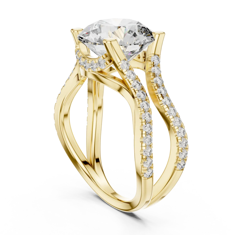 Infinite Radiance Round Brilliant Pavé-Set Solitaire Ring - Image 3