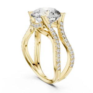 Infinite Radiance Round Brilliant Pavé-Set Solitaire Ring - Image 3