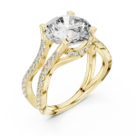Infinite Radiance Round Brilliant Pavé-Set Solitaire Ring
