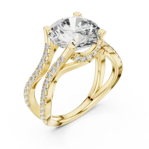 Infinite Radiance Round Brilliant Pavé-Set Solitaire Ring