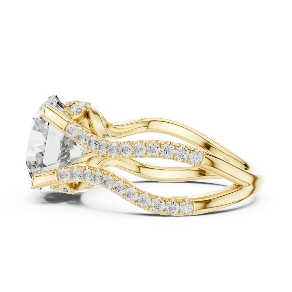 Infinite Radiance Round Brilliant Pavé-Set Solitaire Ring - Image 4