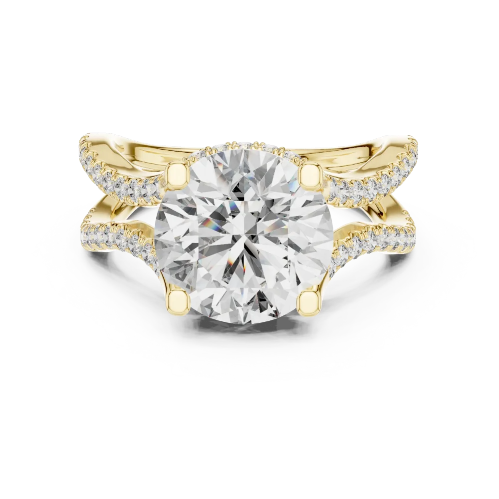 Infinite Radiance Round Brilliant Pavé-Set Solitaire Ring - Image 2