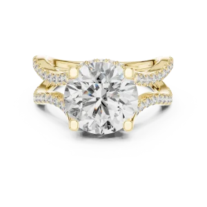 Infinite Radiance Round Brilliant Pavé-Set Solitaire Ring - Image 2