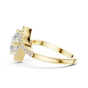 Luminary Round Brilliant Pavé-Set Geometric Solitaire Ring - Image 4