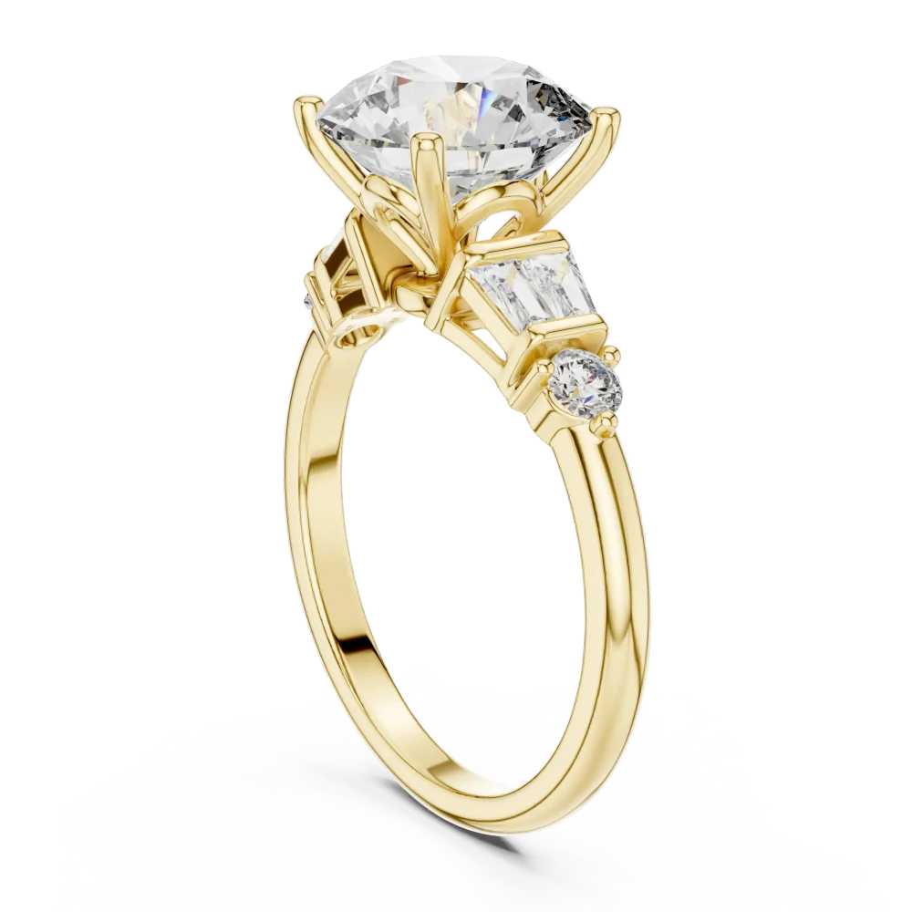 Infinite Round Brilliant Three-Stone Architectural Ring - Image 3
