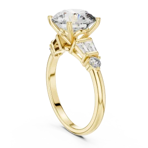 Infinite Round Brilliant Three-Stone Architectural Ring - Image 3