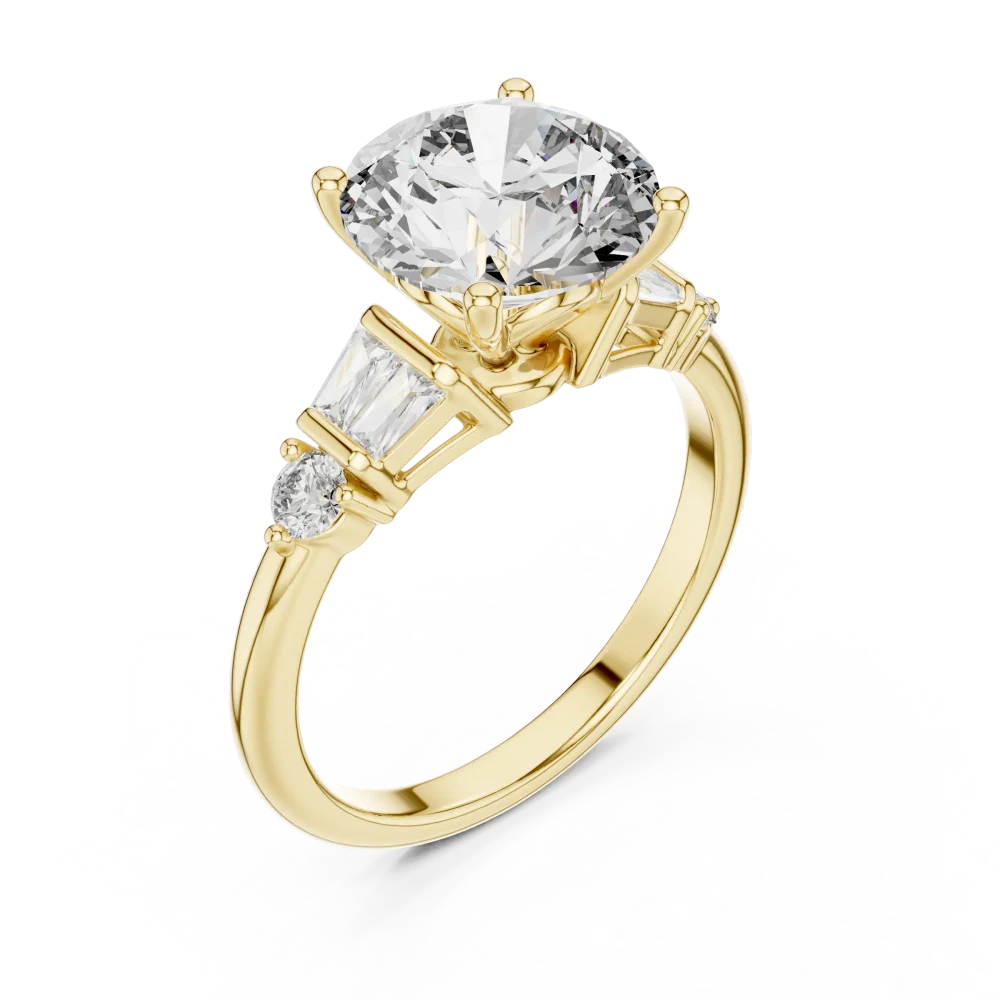 Discover the brilliance of our three-stone DIAMEUR diamond ring. A modern classic silhouette designed for timeless elegance. Shop this luxury piece.