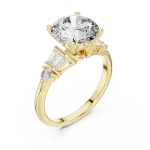 Infinite Round Brilliant Three-Stone Architectural Ring