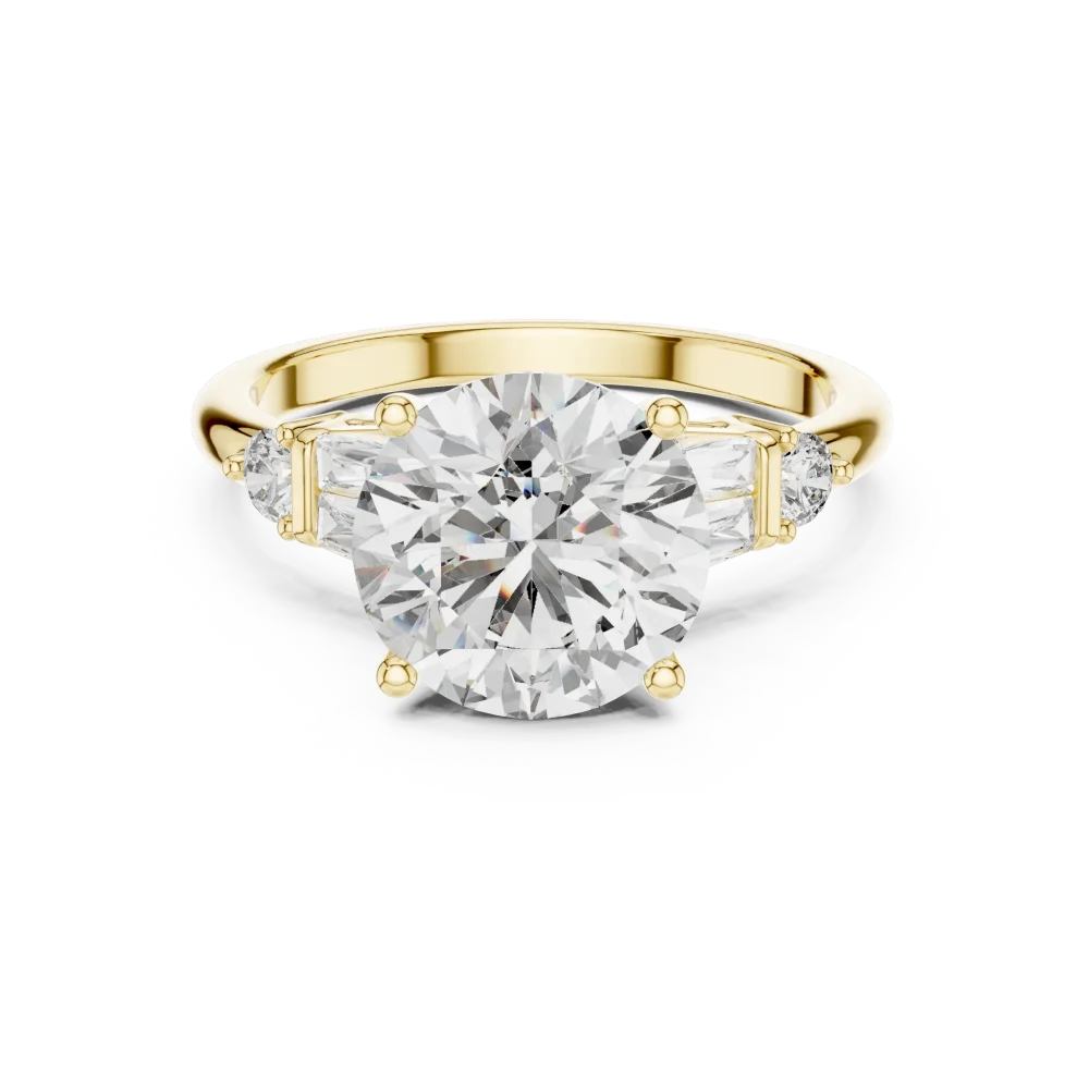 Infinite Round Brilliant Three-Stone Architectural Ring - Image 2