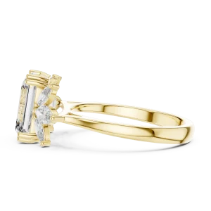 Ethereal Emerald and Marquise Cluster Solitaire Ring - Image 4