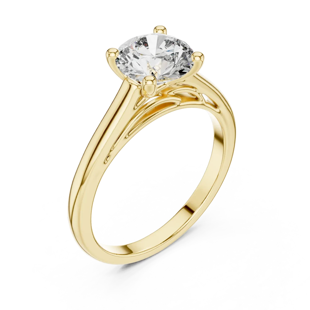 Discover the radiant beauty of this round solitaire ring. Expertly crafted with a premium DIAMEUR lab-grown diamond, shop this modern classic now.