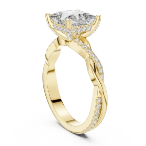 Luminary Princess Cut Pavé-Set Twisted Solitaire Ring - Image 3