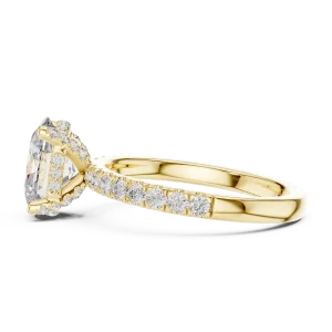 Ethereal Oval Cut Pavé-Set Hidden Halo Solitaire Ring - Image 4