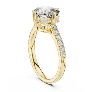 Ethereal Cushion Cut Pavé-Set Solitaire Engagement Ring - Image 3