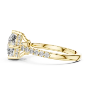 Ethereal Cushion Cut Pavé-Set Solitaire Engagement Ring - Image 4