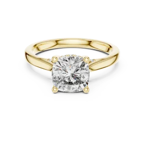 Ethereal Cushion Cut Hidden Halo Solitaire Engagement Ring - Image 2