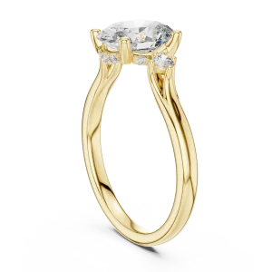 Ethereal Oval Three-Stone Modern Classic Solitaire Ring - Image 3