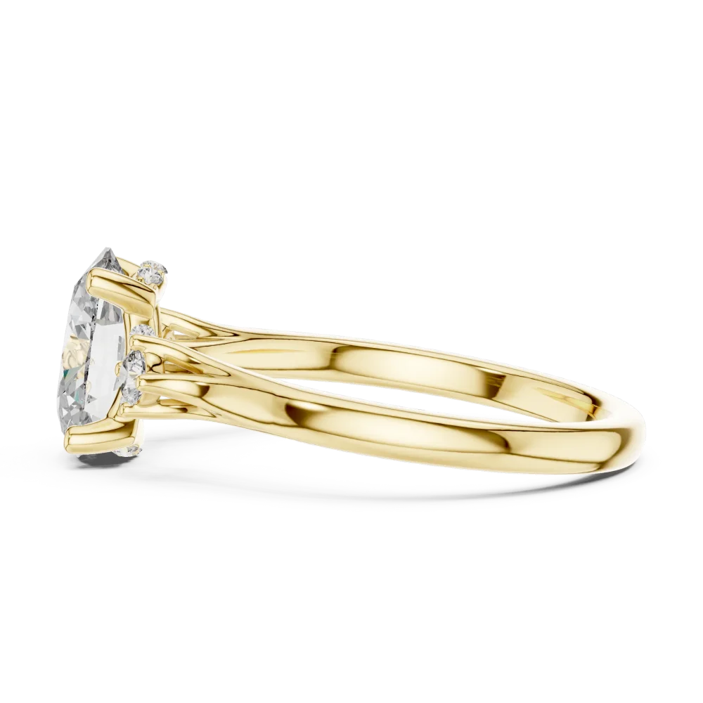 Ethereal Oval Three-Stone Modern Classic Solitaire Ring - Image 4