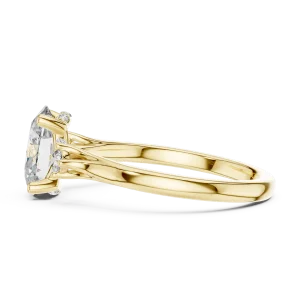 Ethereal Oval Three-Stone Modern Classic Solitaire Ring - Image 4