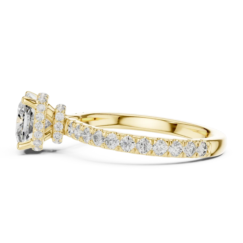Ethereal Cushion Cut Hidden Halo Pavé-Set Solitaire Ring - Image 4