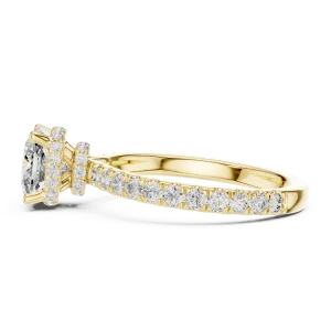 Ethereal Cushion Cut Hidden Halo Pavé-Set Solitaire Ring - Image 4