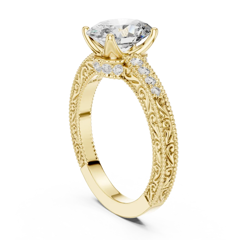 Ethereal Oval Cut Luminary Pavé-Set Solitaire Ring - Image 3