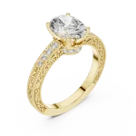 Ethereal Oval Cut Luminary Pavé-Set Solitaire Ring