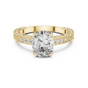 Ethereal Oval Cut Luminary Pavé-Set Solitaire Ring - Image 2