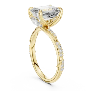 Luminary Emerald Cut Pavé-Set Silhouette Solitaire Ring - Image 3