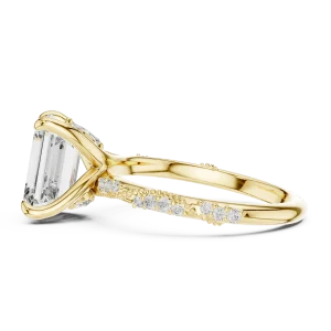 Luminary Emerald Cut Pavé-Set Silhouette Solitaire Ring - Image 4