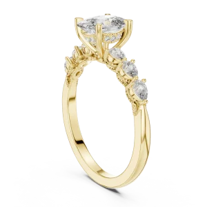 Ethereal Cushion Cut and Pear Multi-Stone Solitaire Ring - Image 3