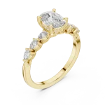 Ethereal Cushion Cut and Pear Multi-Stone Solitaire Ring