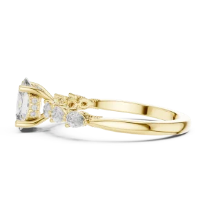 Ethereal Cushion Cut and Pear Multi-Stone Solitaire Ring - Image 4