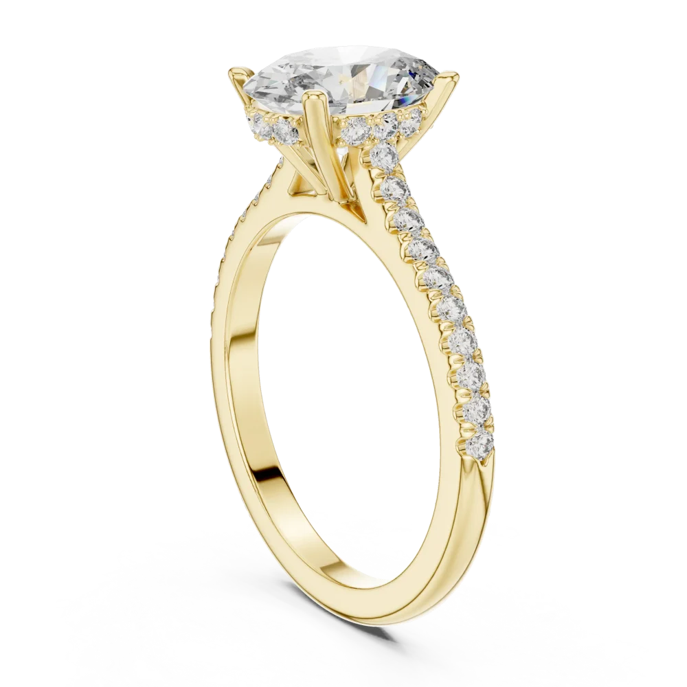 Ethereal Oval Cut Pavé-Set Solitaire Ring - Image 3