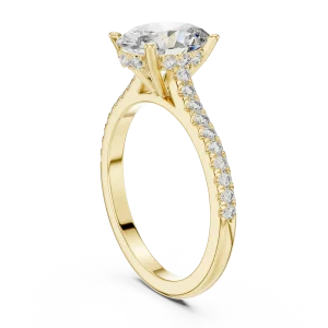 Ethereal Oval Cut Pavé-Set Solitaire Ring - Image 3