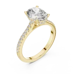Ethereal Oval Cut Pavé-Set Solitaire Ring